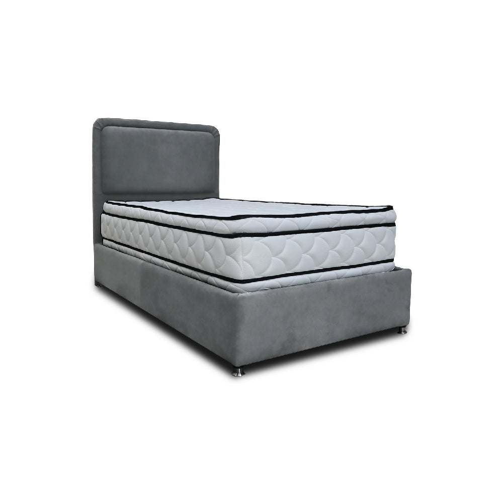 Combo Basecama Nube Semidoble 120x190 mas Espaldar Gris Oscuro