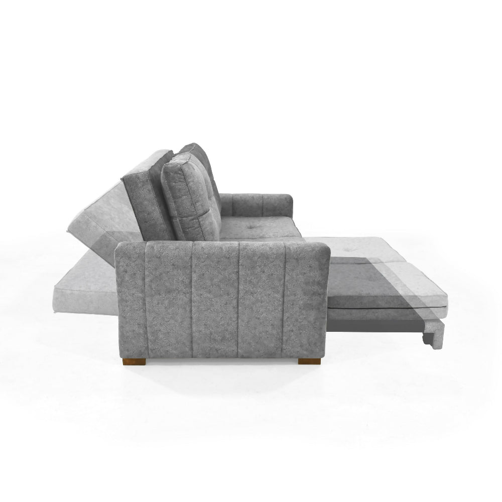 Sofá Cama Doha 150x92x87 Tela Gris