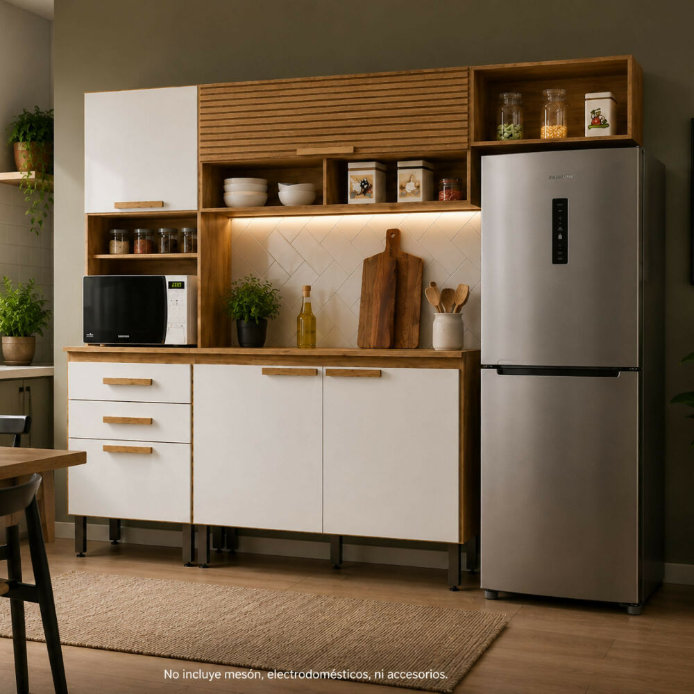 Cocina Creta - Natural/Blanco Apagado
