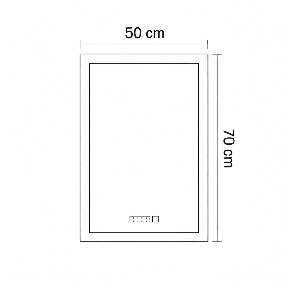Espejo Led Vertical Para Baño Moderno 70x50 sin marco