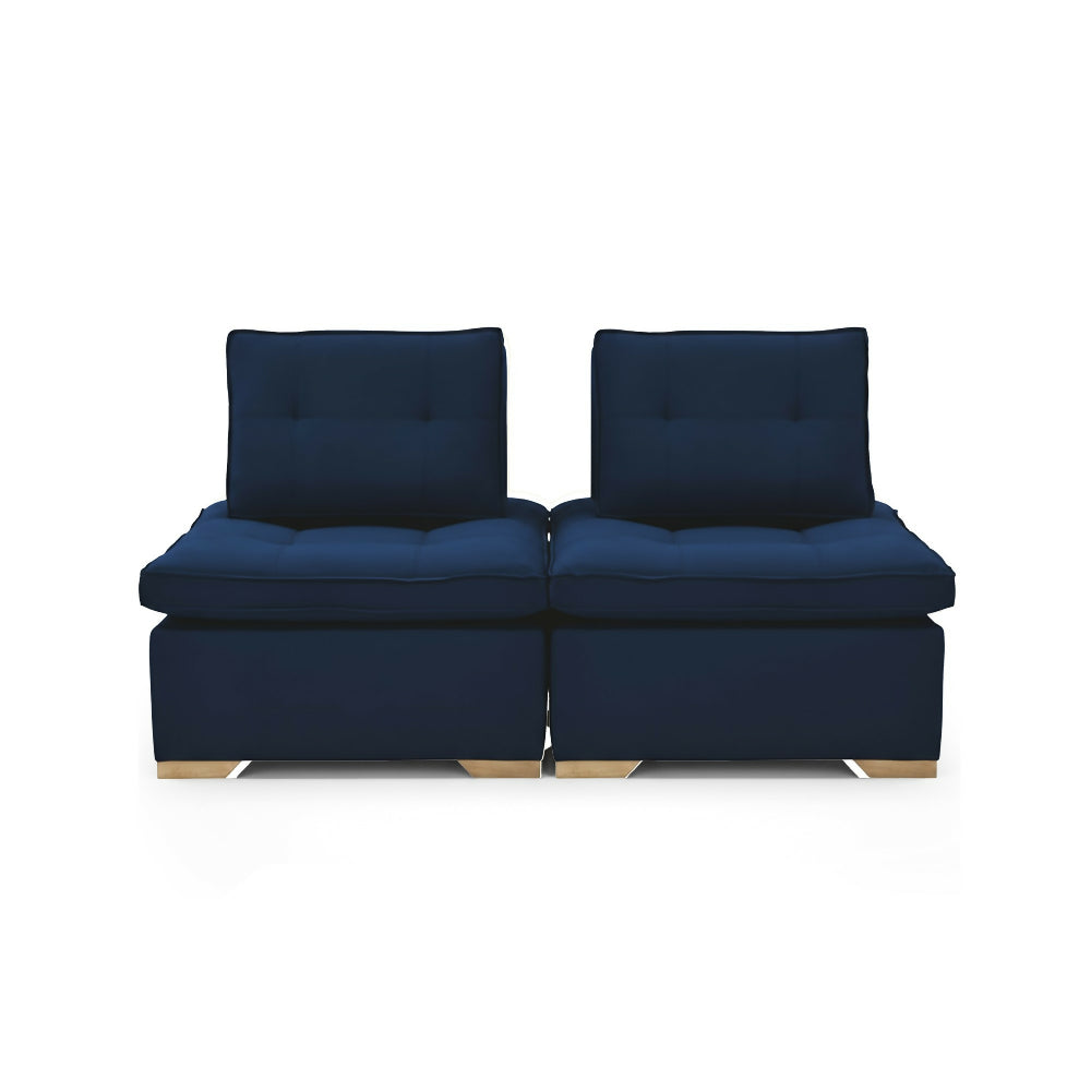 Set X2 Poltronas Ventury 83x100x86 Ajustable Tela Azul