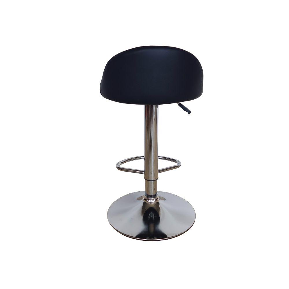 Kit de Dos Sillas Bar Tyron, Negro, Base Metal Cromado