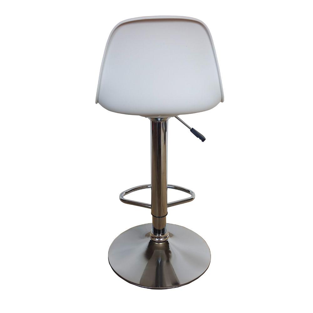 Kit de Dos Sillas Bar Napoles, Blanco, Base Metal Cromado