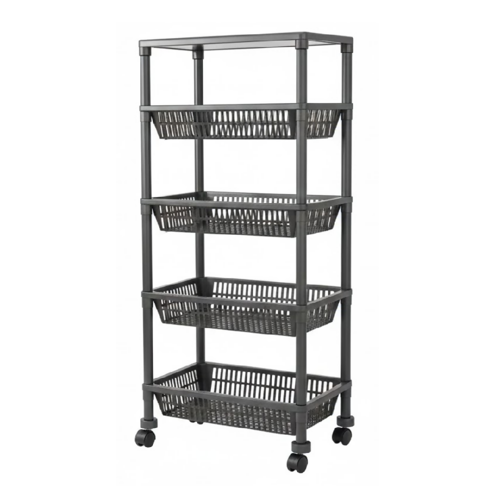 Estante Organizador 5 Niveles Con Ruedas Multiusos YH6710-5A – Estantería Móvil Para Cocina, Baño Y Hogar