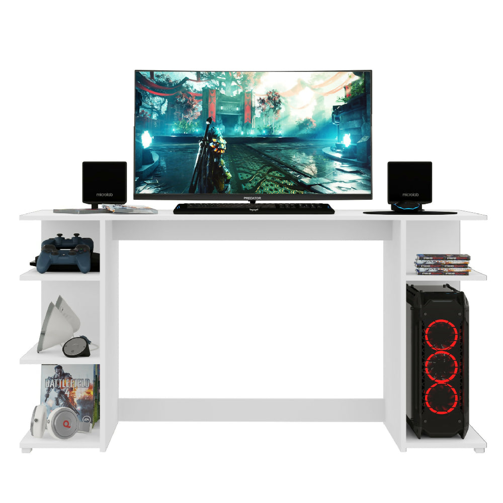 Escritorio Gamer 3 Estantes Blanco
