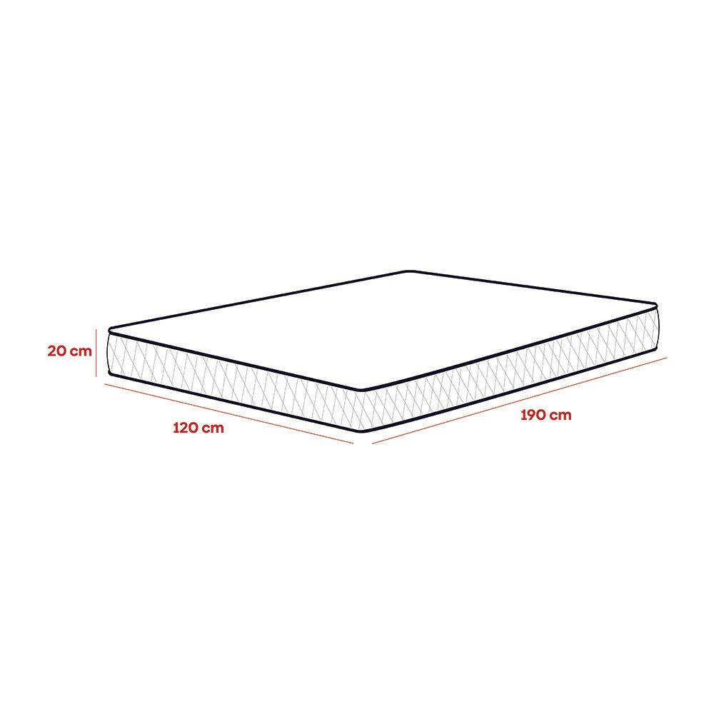 Colchón Blanco Foam semidoble 120x190 cm 2020 Home