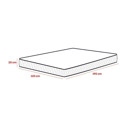Colchón Blanco Foam semidoble 120x190 cm 2020 Home
