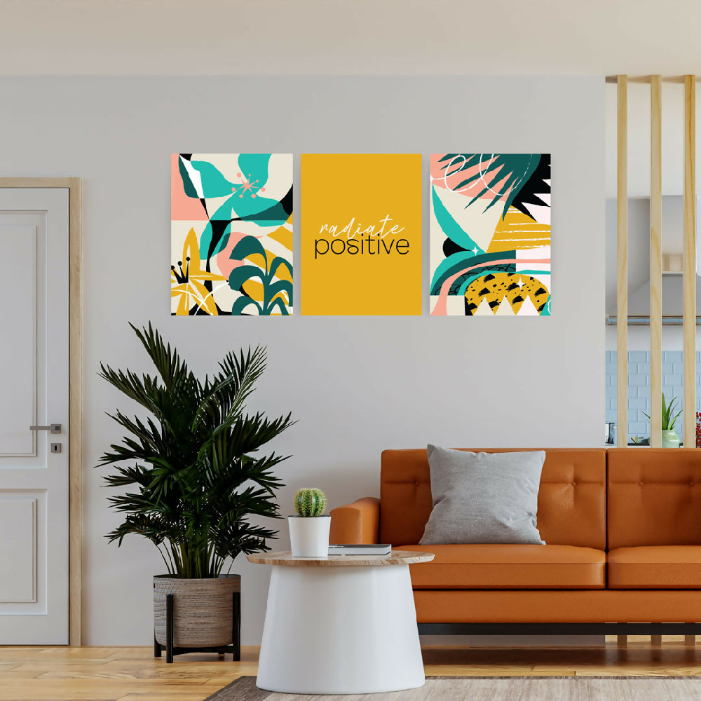 Cuadros decorativos Triptico Radiate Positive 30x40