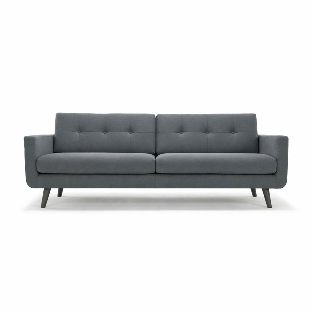 Sofa Deluxe 2 Puestos Tela Gris Oscuro