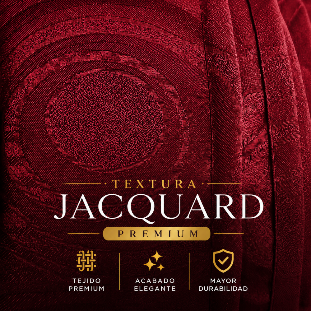 Cortina x2 roja jacquard