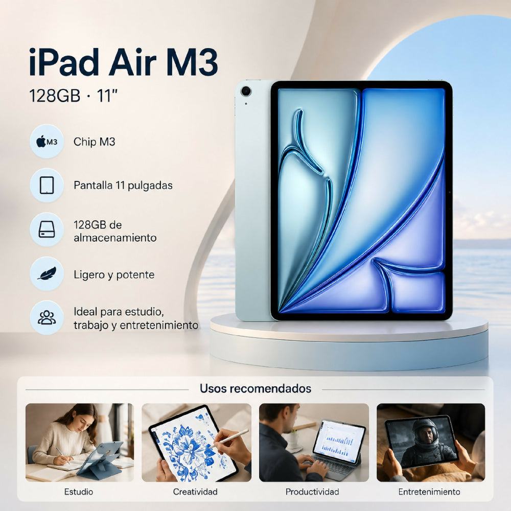 Tablet Apple IPad Air 11'' M3 128gb Diseño UltraDelgado Celeste