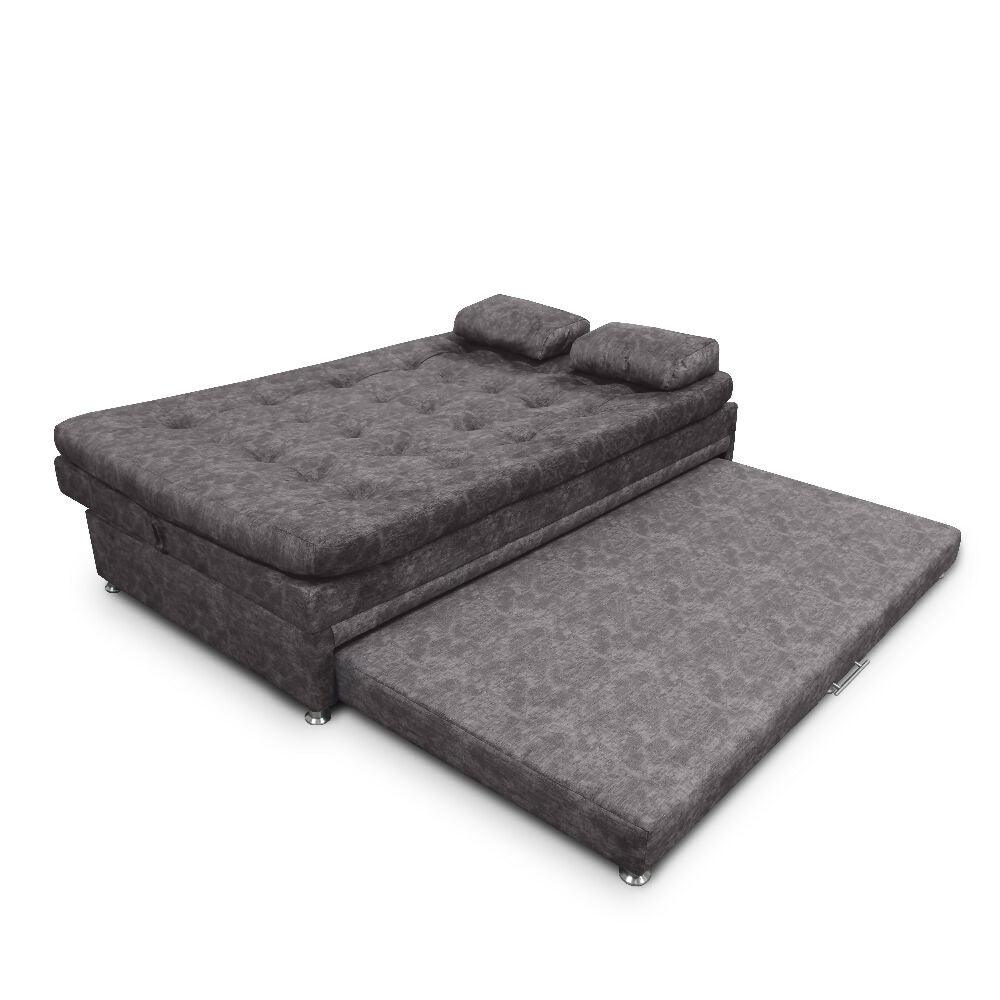 Sofa cama Nido Tarima Olsen Tela Café - Incluye Cojines