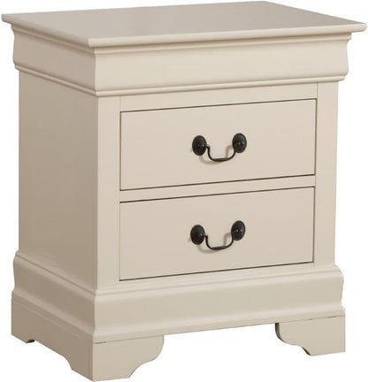 Glory Furniture Louis Phillipe - Mesita de noche con 2 cajones, color beige