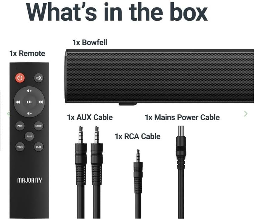 Majority Barra de sonido para Smart TV, 50 vatios, barra de sonido de TV...