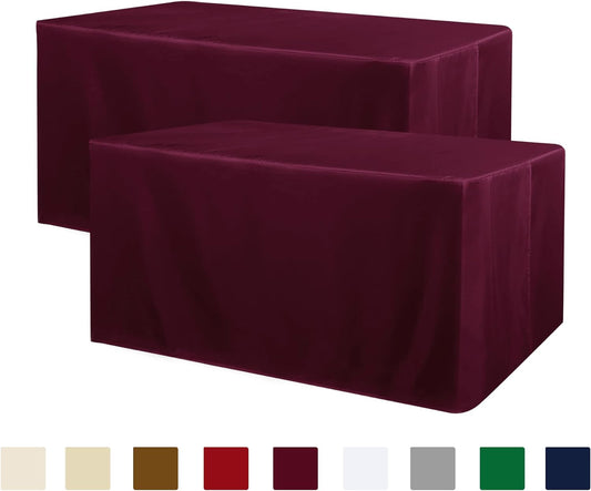 Obstal Paquete de 2 fundas de mesa ajustables para mesas de 6 pies, resistente...