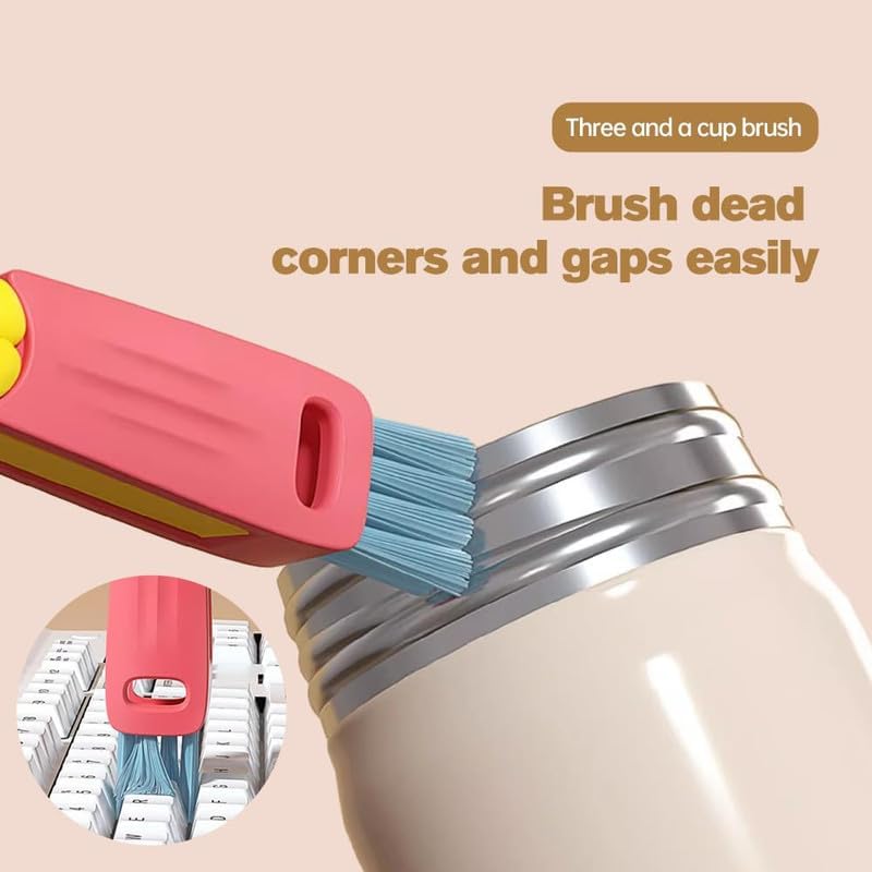 3 in 1 Cup Lid Cleaning Brush, 2024 New Portable Crevice Cleaning Brush Set for