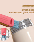 3 in 1 Cup Lid Cleaning Brush, 2024 New Portable Crevice Cleaning Brush Set for