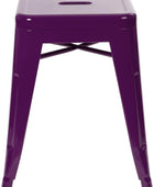 Taburete de metal para mesa de comedor, taburete de grado comercial Kai morado