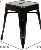 Taburete de metal para mesa de comedor, taburete negro Kai de grado comercial,