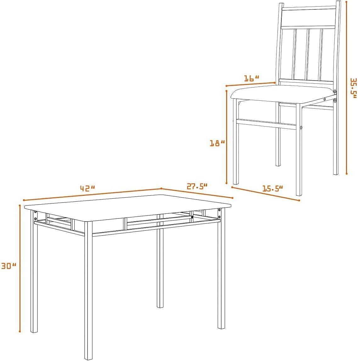 Juego de comedor de cocina de 5 piezas, juego de mesa de comedor de mármol con