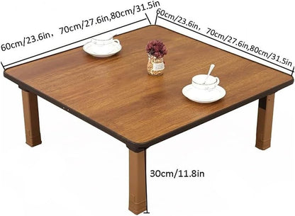 Mesa de café plegable cuadrada de estilo japonés, mesa baja, mesa de comedor,...