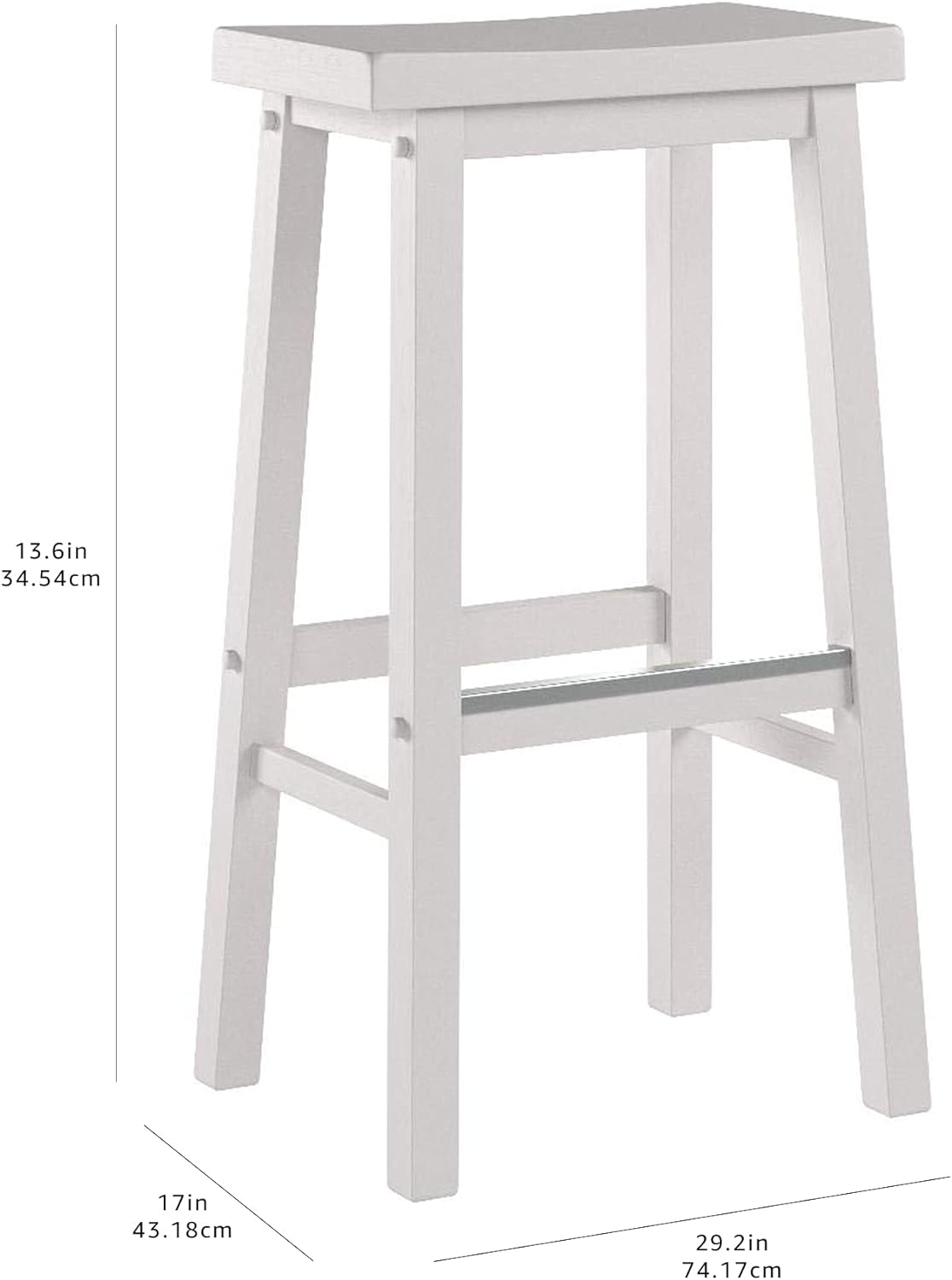 Tienda Basics Taburete de madera maciza para encimera de cocina, 29 pulgadas de