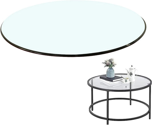 Vidrio templado redondo, tablero de mesa transparente, mesa redonda de vidrio,