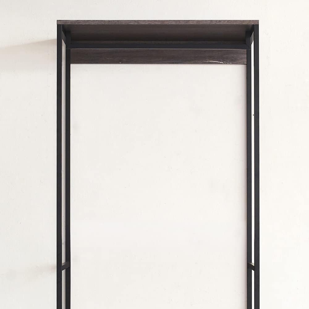 Armario de madera y metal con un cajón, para sala de estar, dormitorio, gris