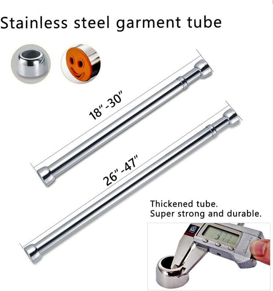 Barra de armario ajustable de 18 a 30 pulgadas, barra colgante de pared para