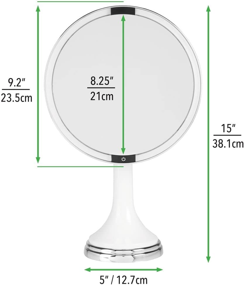 mDesign Espejo de tocador de baño con sensor de movimiento moderno con luz LED,...