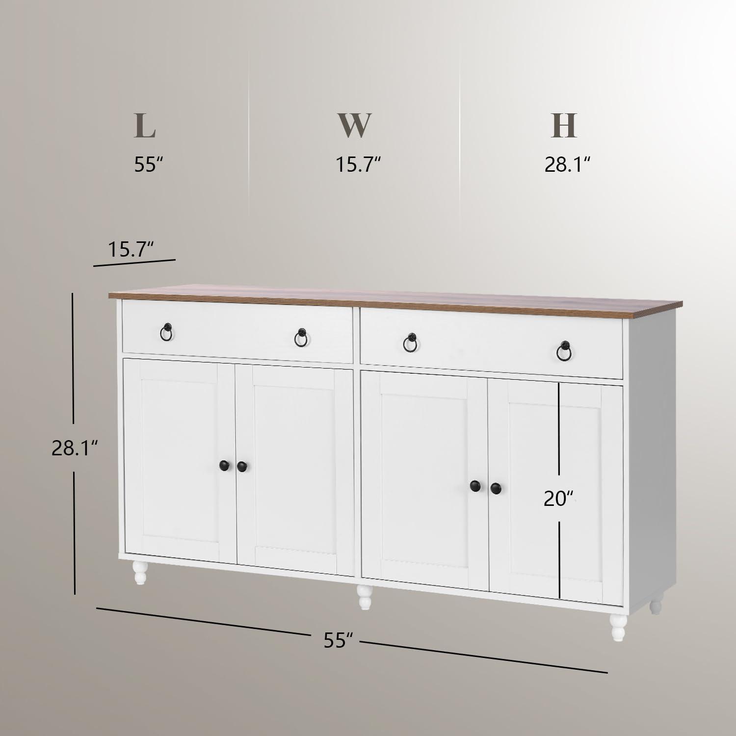 Mid-Century Armario de buffet con almacenamiento, gabinete de barra de café de