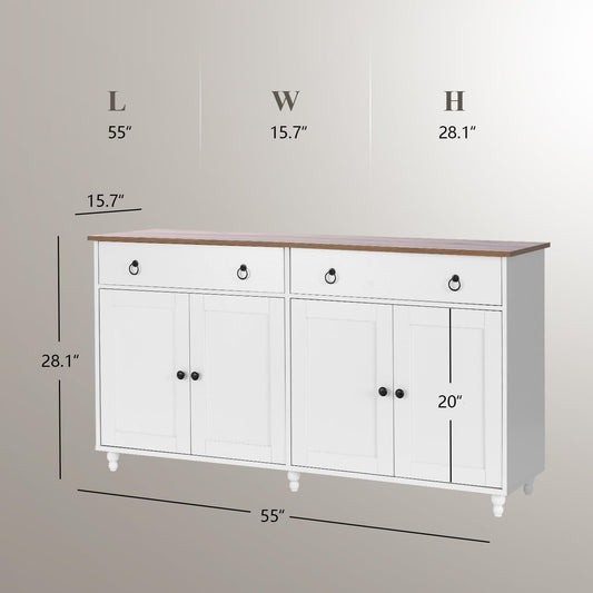 Mid-Century Armario de buffet con almacenamiento, gabinete de barra de café de