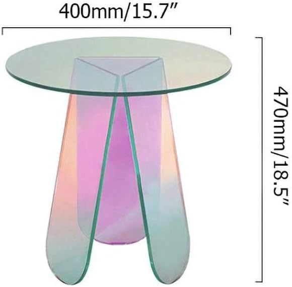 homary Mesa auxiliar redonda clara de acrílico Mesa de acento moderna...