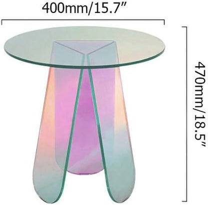 homary Mesa auxiliar redonda clara de acrílico Mesa de acento moderna...
