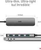 uni Adaptador multipuerto USB C a USB, divisor USB C de 4 puertos de aluminio...