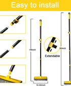 Cepillo de limpieza de suelo con mango de 60 pulgadas de largo, escoba 2 en 1