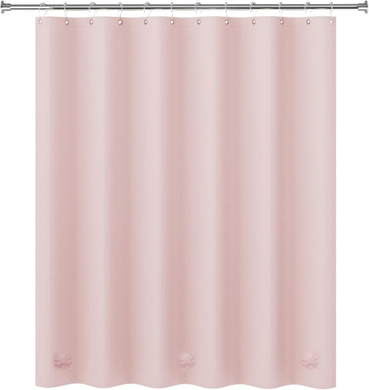 AmazerBath Cortina de ducha rosa claro de plástico de 72 x 72 pulgadas, cortina...