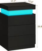 ADORNEVE Mesita de noche con estación de carga y luces LED, mesita de noche con...