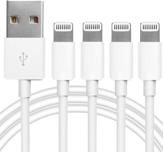 Paquete de 4 cables de carga Lightning a USB con certificación MFi de Apple,...