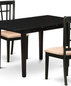 NONI3-BLK-C Juego de mesa de comedor moderno de 3 piezas que contiene una mesa