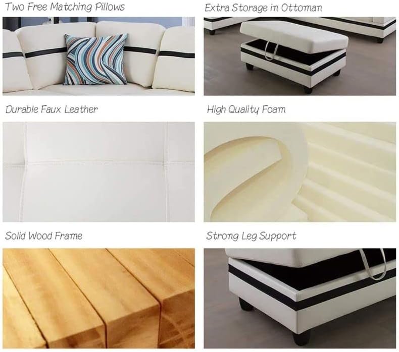 Golden Coast Furniture - Juego de sofá seccional en forma de L, juego de sofá...