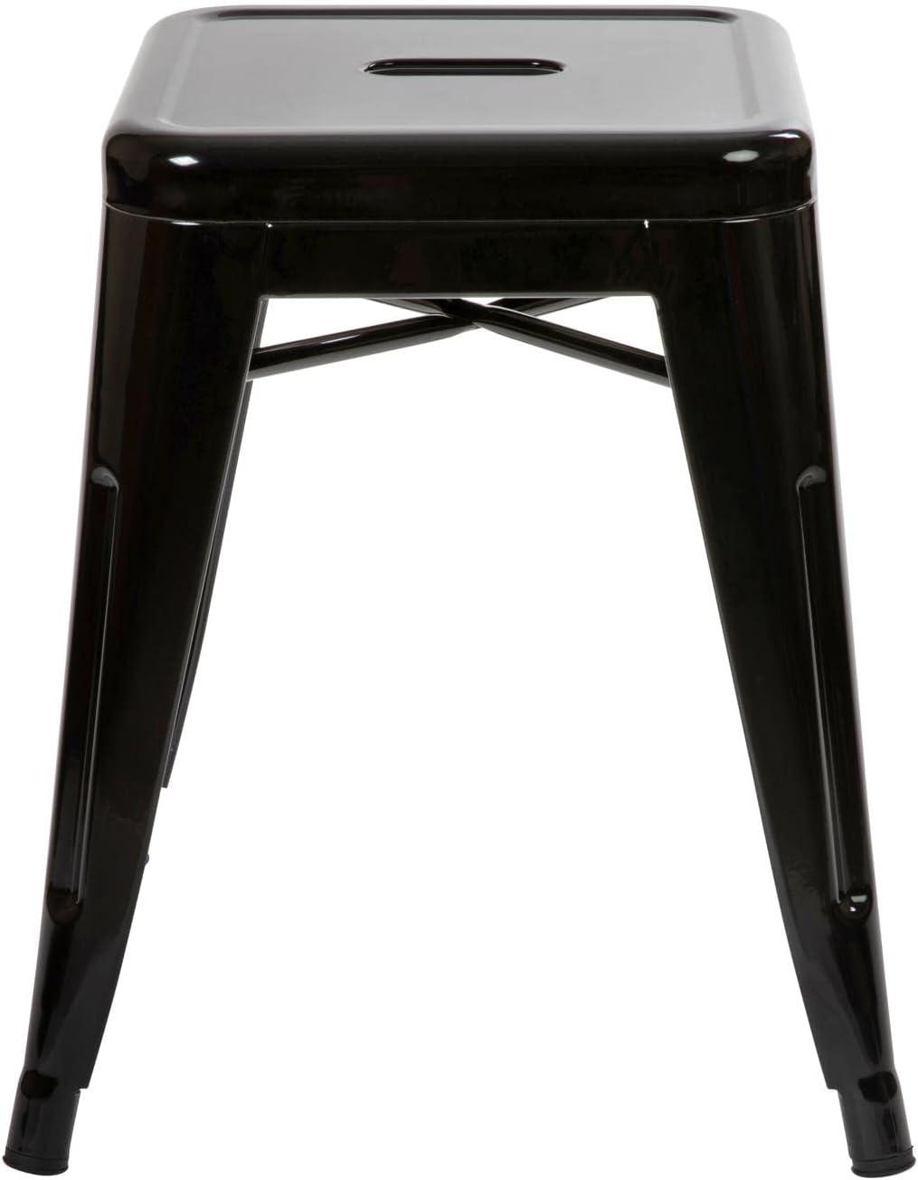 Taburete de metal para mesa de comedor, taburete negro Kai de grado comercial,