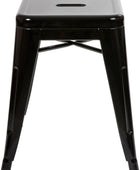 Taburete de metal para mesa de comedor, taburete negro Kai de grado comercial,