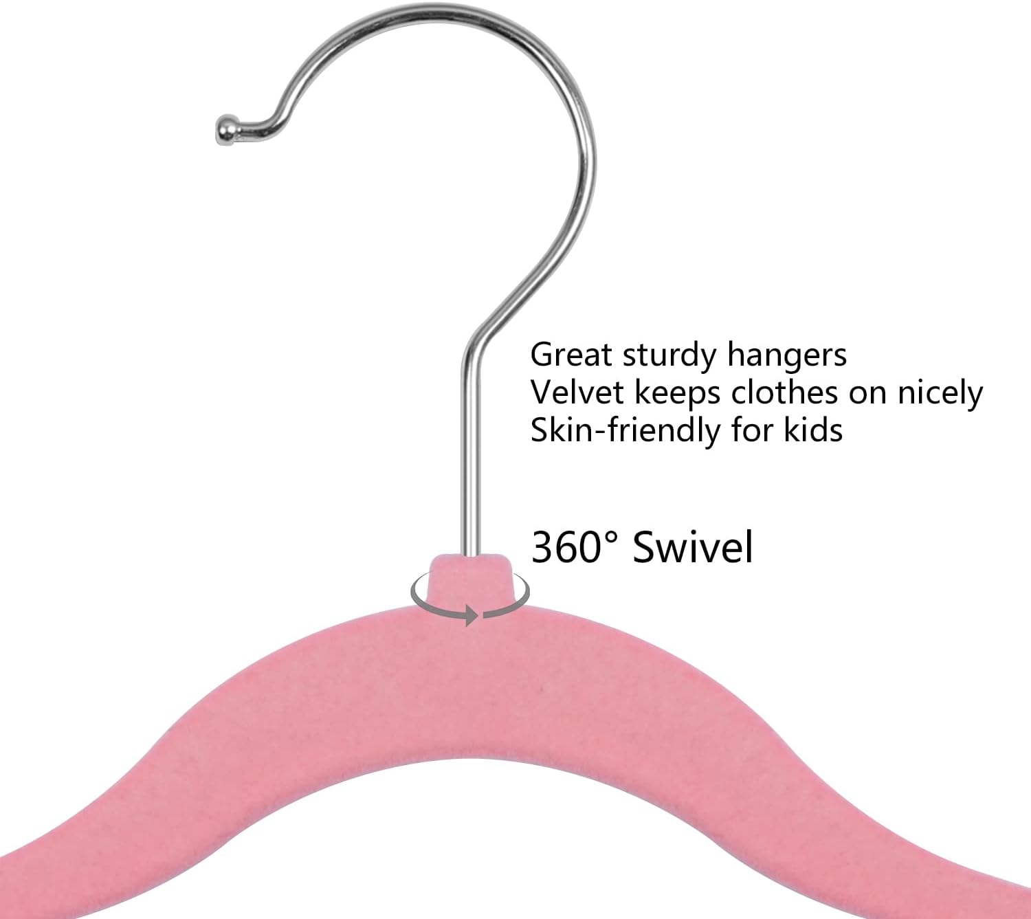 GoodtoU Perchas de terciopelo para niños, antideslizantes, color rosa, paquete...