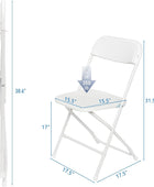 Paquete de 10 sillas plegables de plástico blanco, sillas portátiles de fiesta,...