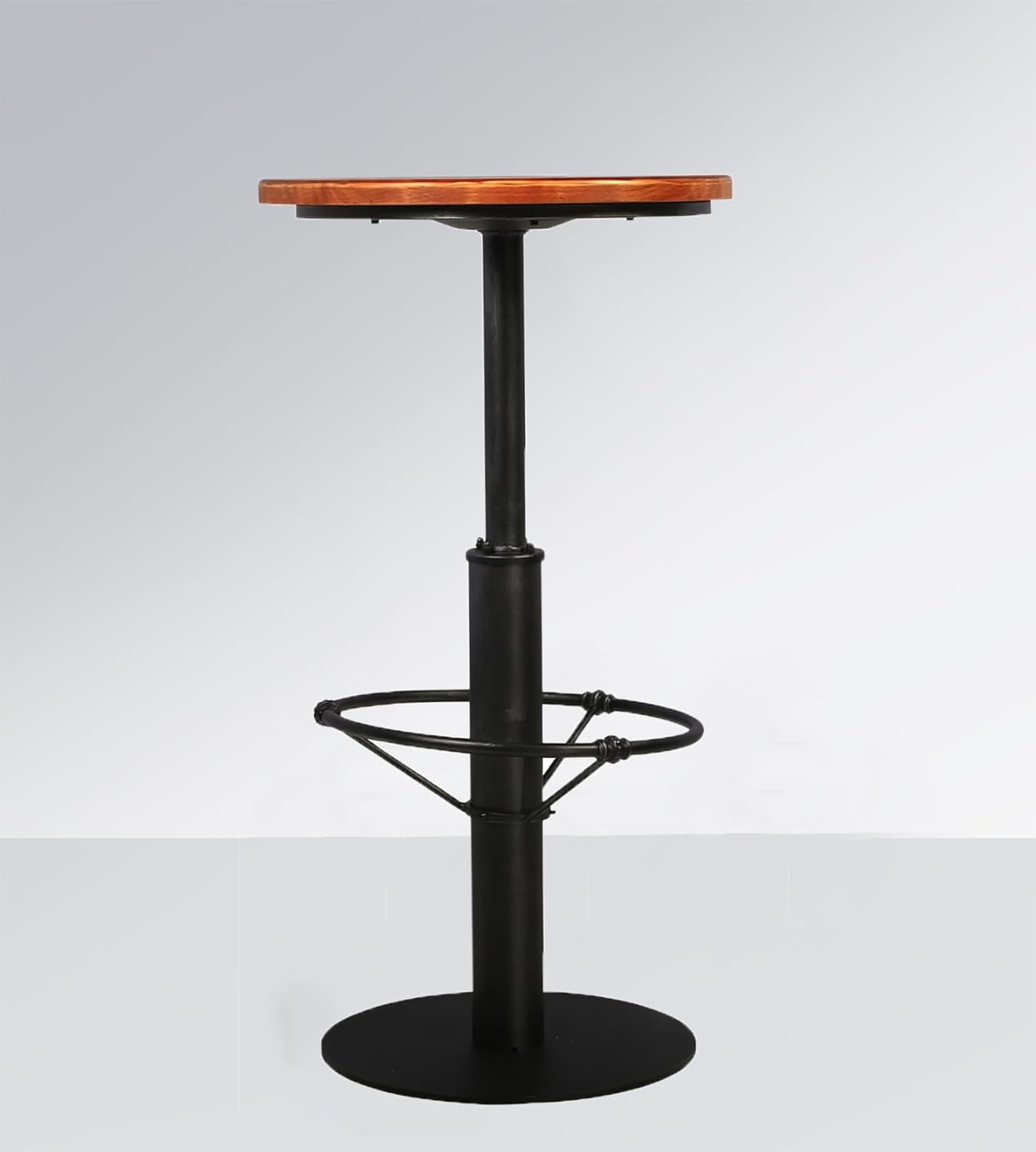 Mesa de bar industrial vintage de 42 pulgadas de alto, barra de metal redonda...