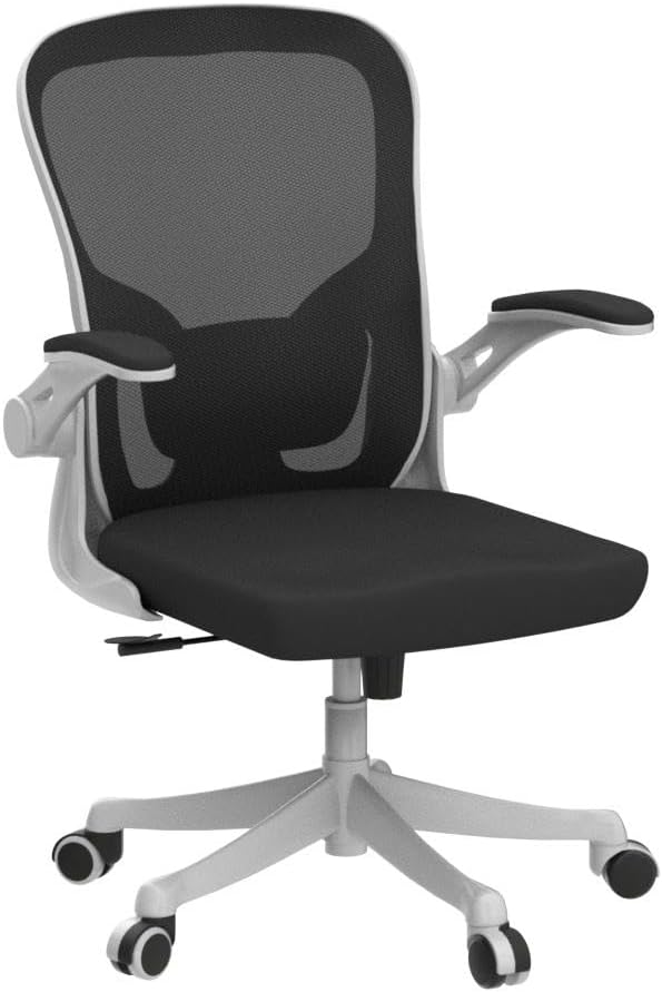 Monhey Silla de oficina ergonómica con soporte lumbar y brazos abatibles,...