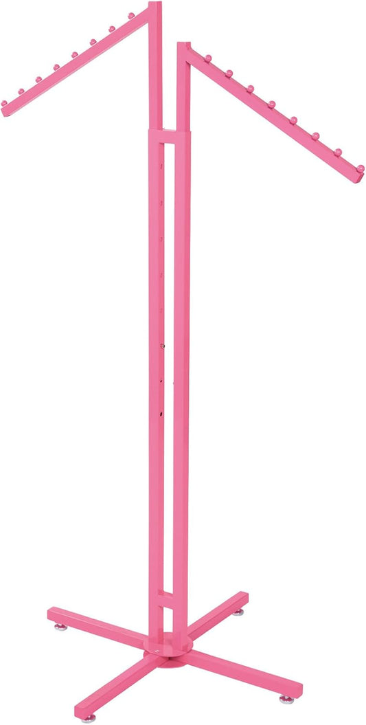 SSWBasics Estante de exhibición de ropa de 2 vías rosa intenso - Elegante...