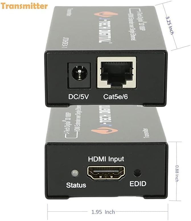 J-Tech Digital Extensor HDMI sobre cat5e6 1080P a 200 pies HDMI Balun sobre...