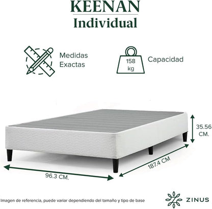 Zinus Base de colchón con resorte para cama individual, Acero
